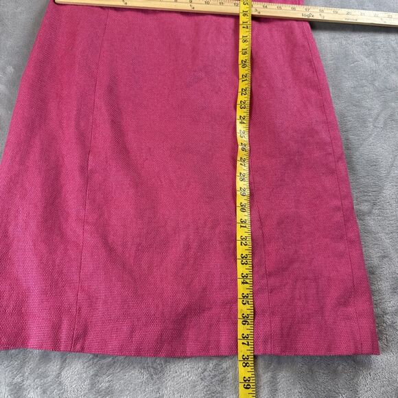 Talbots Women's 12 Pink Linen Blend Sleeveless Sheath Dress Button Detail - Picture 4 of 7